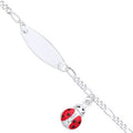 Sterling Silver Ladybird Charm & ID Baby Bracelet