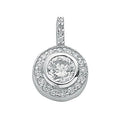 Sterling Silver Cubic Zirconia Cluster Drop Pendant