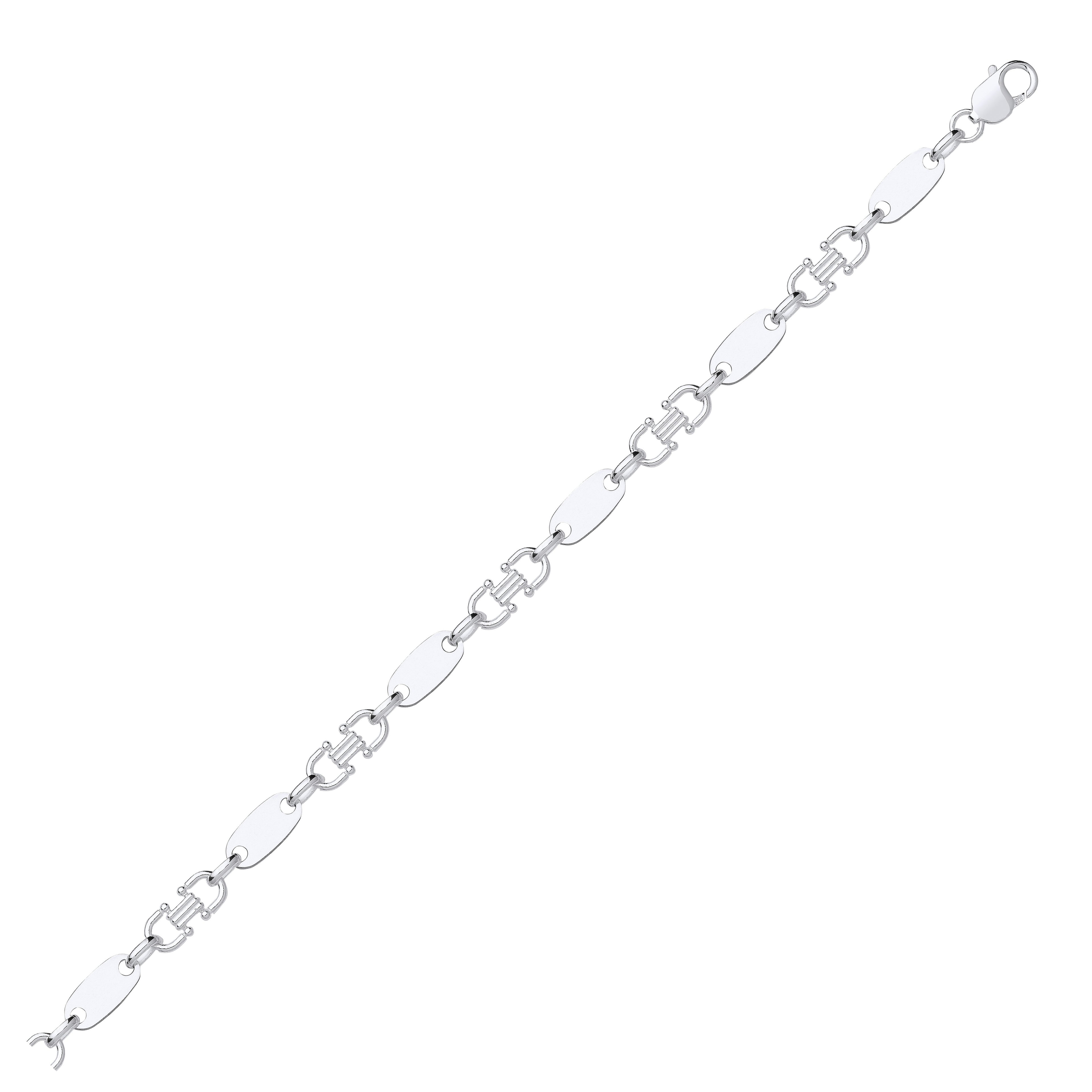 Sterling Silver Fancy Link & Plate Chain