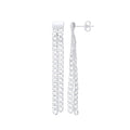 Sterling Silver Curb Chain Drop Earrings