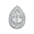 Sterling Silver Pear Cut Cubic Zirconia Cluster Drop Pendant