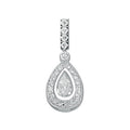 Sterling Silver Pear Cut Cubic Zirconia Cluster Drop Pendant