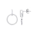 Sterling Silver Circle of Life Cubic Zirconia Drop Earrings