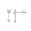 Sterling Silver Arrow Cubic Zirconia Studs