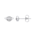 Sterling Silver Planet Cubic Zirconia Studs