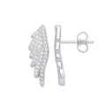 Sterling Silver Angel Wing Cubic Zirconia Studs