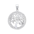 Sterling Silver Cubic Zirconia Tree of Life Pendant