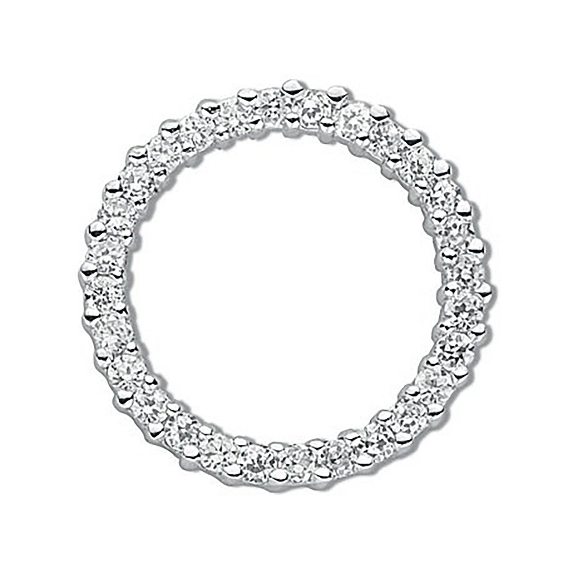 Sterling Silver Cubic Zirconia Circle of Life Pendant