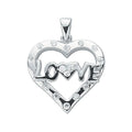 Sterling Silver Cubic Zirconia Heart Love Pendant