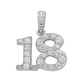 Sterling Silver Pave Set Cubic Zirconia 18 Drop Pendant