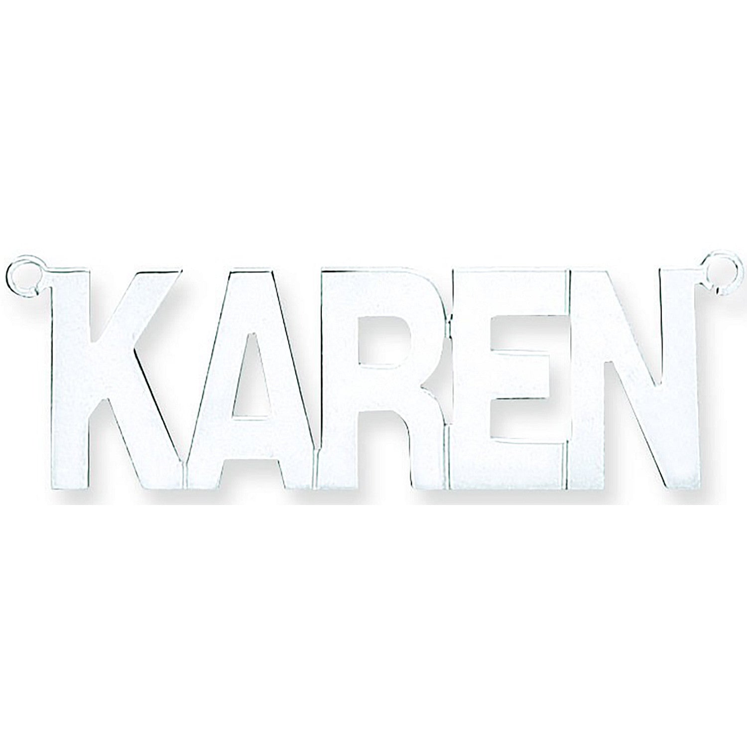 Sterling Silver Large Block Style Nameplate with 16"/18"/20" chain