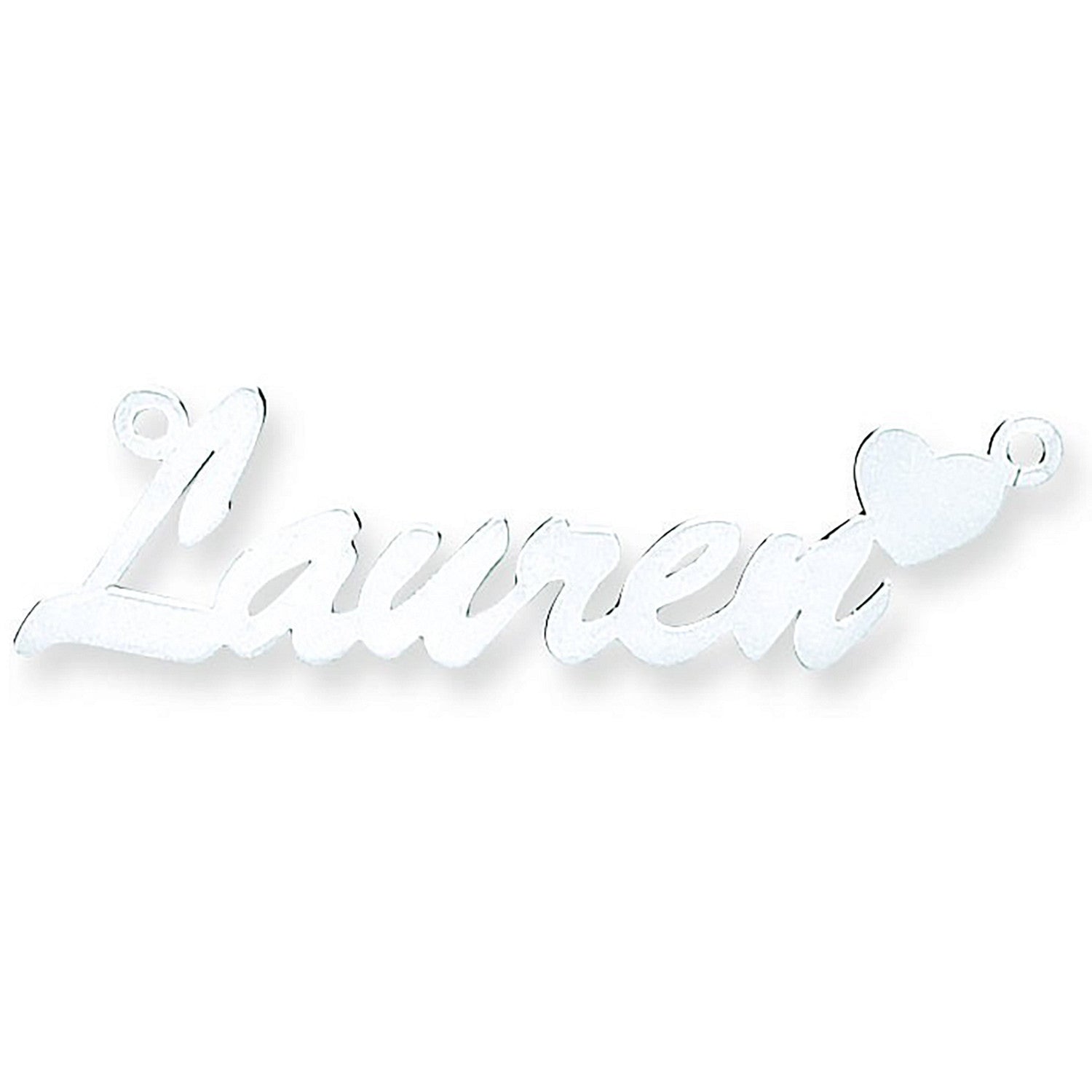 Sterling Silver Script Heart Nameplate with 16"/18"/20" chain