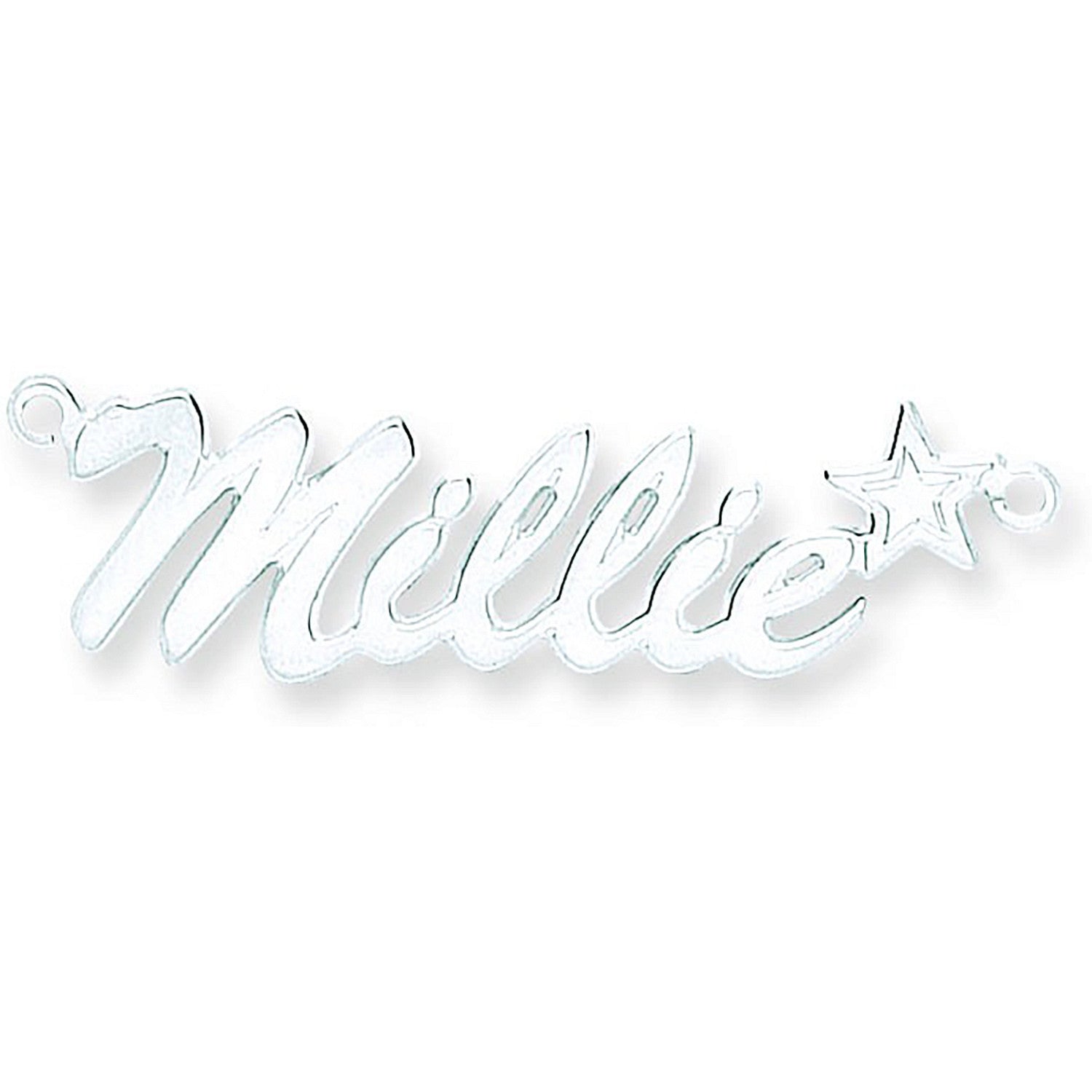 Sterling Silver Script Star Nameplate with 16"/18"/20" chain