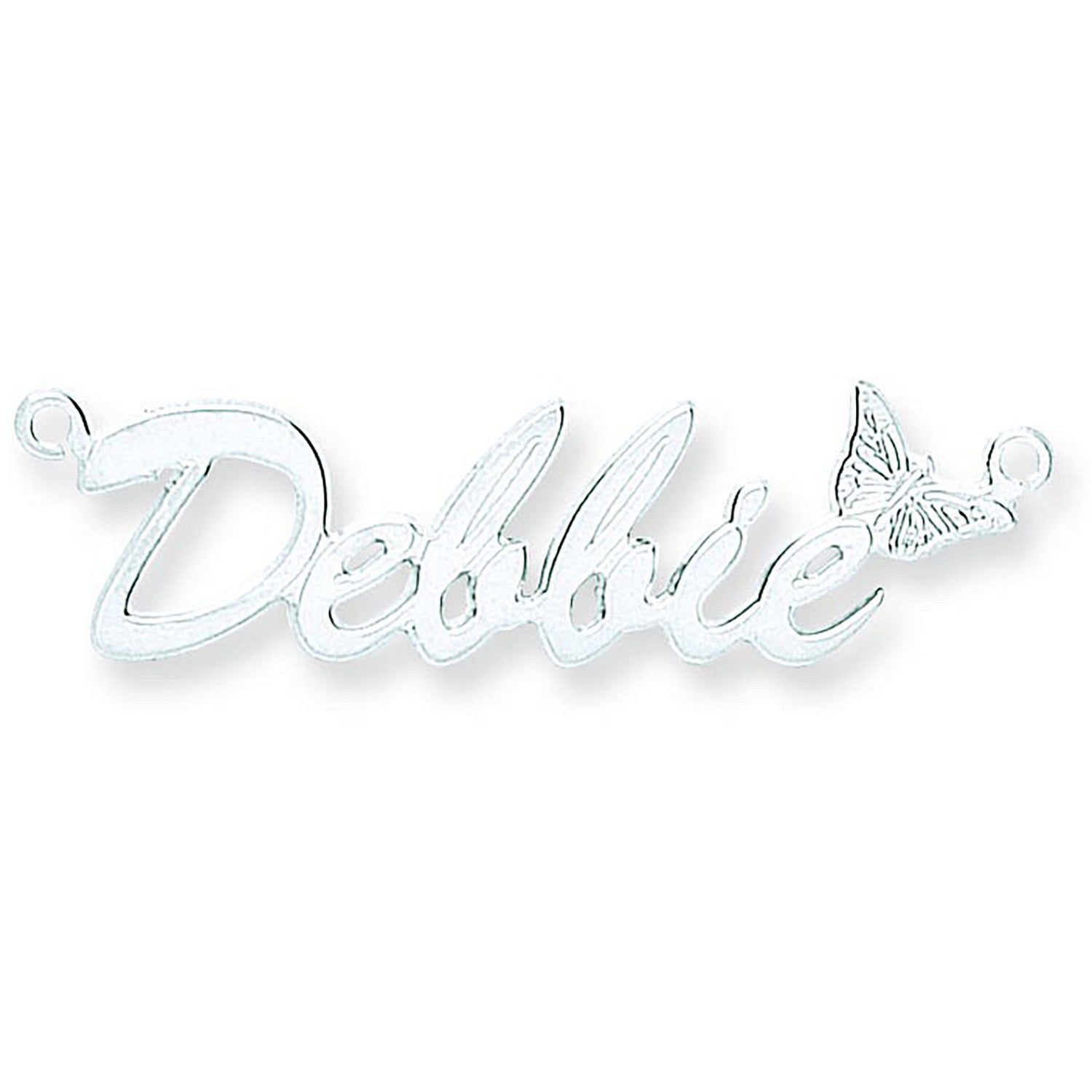 Sterling Silver Script Butterfly Nameplate with 16"/18"/20" chain