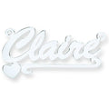 Sterling Silver Script Heart Scroll Nameplate with 16"/18"/20" chain