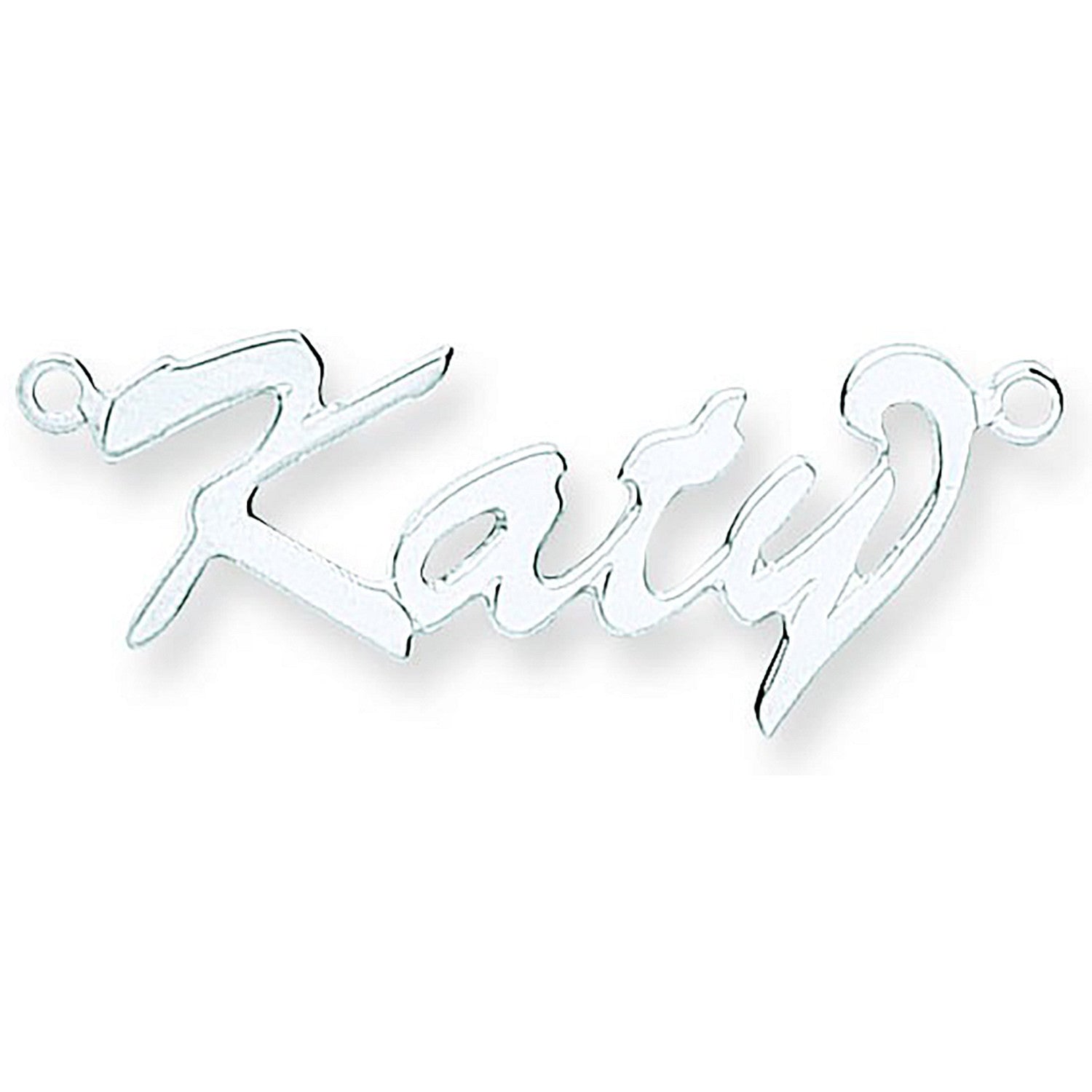 Sterling Silver Script Curl Nameplate with 16"/18"/20" chain
