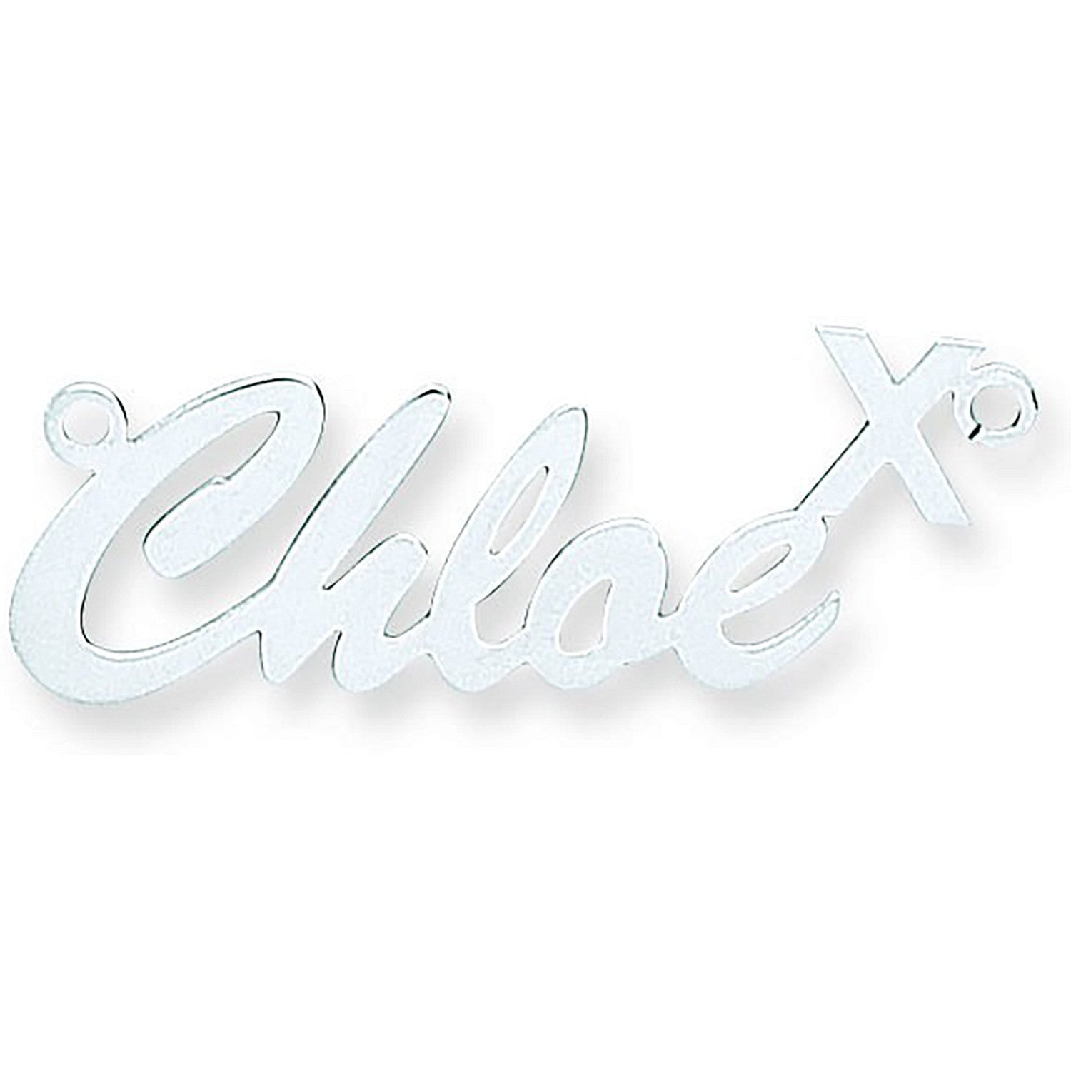 Sterling Silver Script Kiss Nameplate with 16"/18"/20" chain