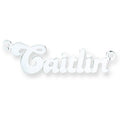 Sterling Silver Small Banana Nameplate with 16"/18"/20" chain