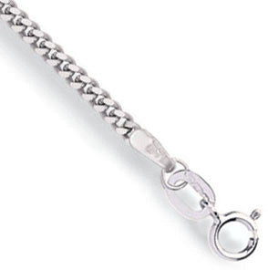 9ct White Gold 2.0mm Traditional Classic Curb Chain