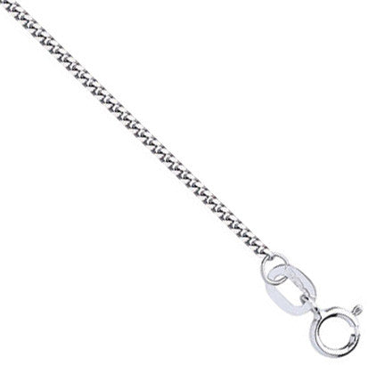 9ct White Gold 1.2mm Traditional Classic Curb Chain