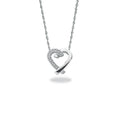 9ct White Gold 0.05ct Diamond Heart Pendant with 18in/45cm Chain