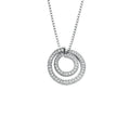 9ct White Gold 0.31ct Diamond Circle Pendant with 18in/45cm Chain