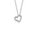 9ct White Gold 0.13ct Diamond Heart Pendant with 18in/45cm Chain