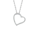9ct White Gold 0.12ct Diamond Heart Pendant with 18in/45cm Chain