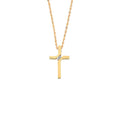 9ct Yellow Gold 0.04ct Diamond Cross Pendant with 18in/45cm Chain