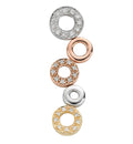 9ct Three Colour Gold 0.18ct Diamond Drop Pendant