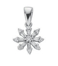 9ct White Gold 0.25ct Diamond Cluster Pendant