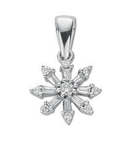 9ct White Gold 0.25ct Diamond Cluster Pendant