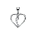 9ct White Gold 0.10ct Diamond Heart Pendant