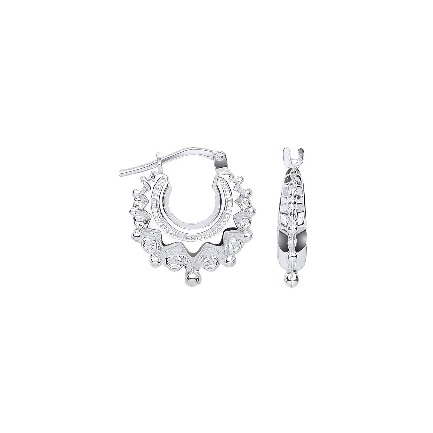 Sterling Silver 15.5mm Fancy Creoles