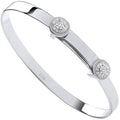 Sterling Silver Expandable Cubic Zirconia Round Studs Baby Bangle