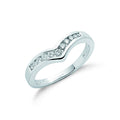 9ct White Gold 0.25ct Diamond Wishbone Ring