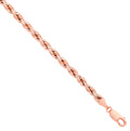 9ct Rose Gold Solid Diamond Cut 4.2mm Rope Chain