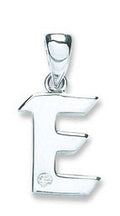 9ct White Gold 0.01ct Diamond E Initial