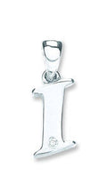 9ct White Gold 0.01ct Diamond I Initial