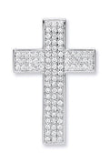 18ct White Gold Pave Set 0.80ct Diamond Cross