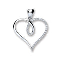9ct White Gold 0.10ct Diamond Heart Pendant