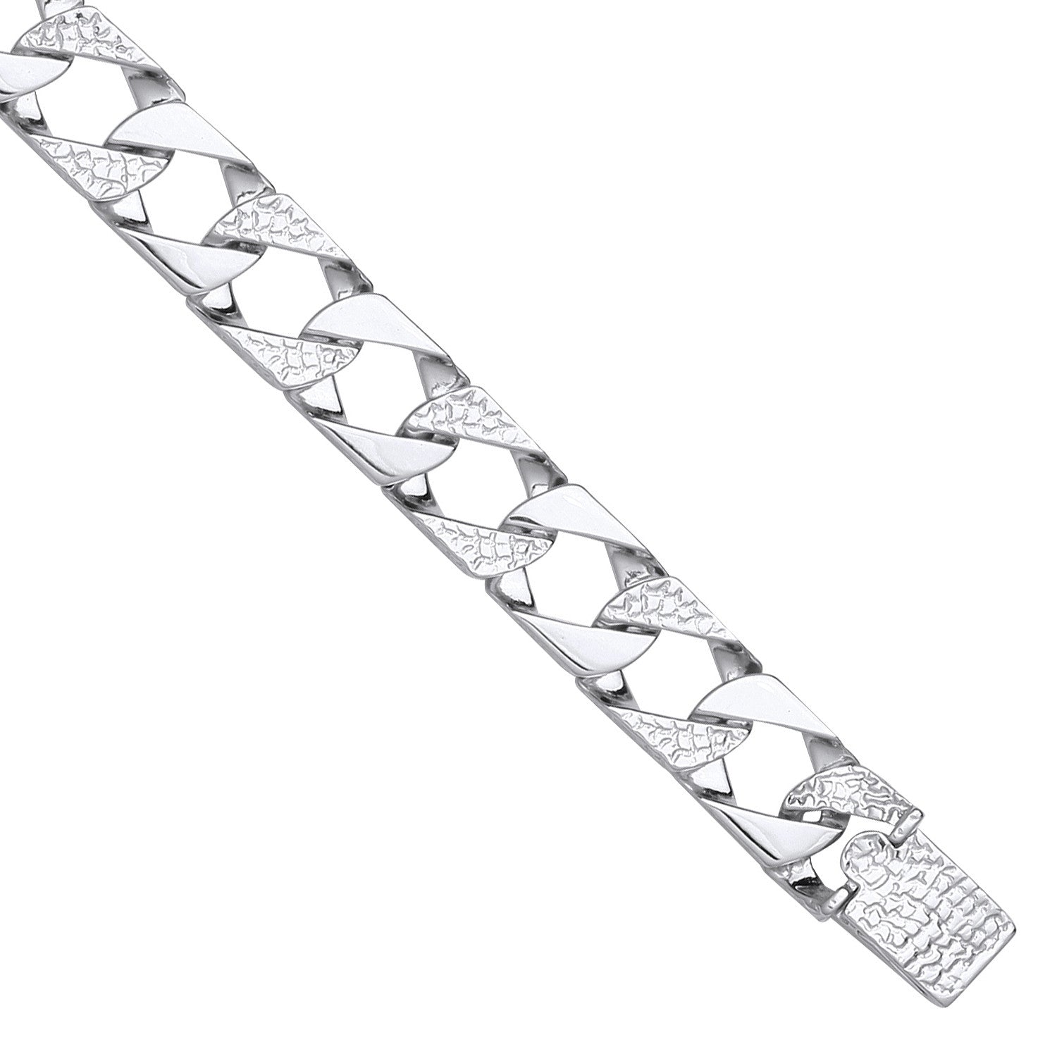 Sterling Silver 10mm Plain & Patterned Cast Bracelet
