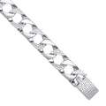 Sterling Silver 11mm Plain & Patterned Cast Link Bracelet