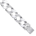 Sterling Silver 15mm Plain & Patterned Cast Link Bracelet