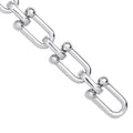 Sterling Silver Bike Lock Link with Cubic Zirconias Ladies Bracelet