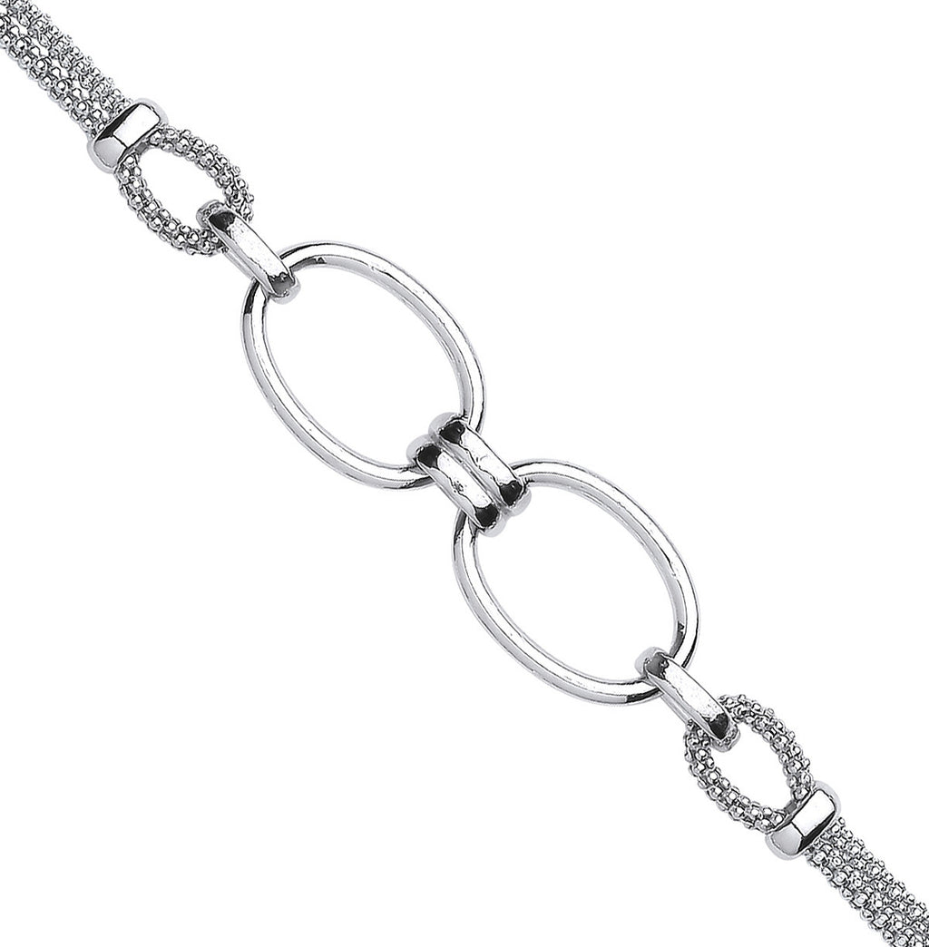 Sterling Silver oval circles bracelet