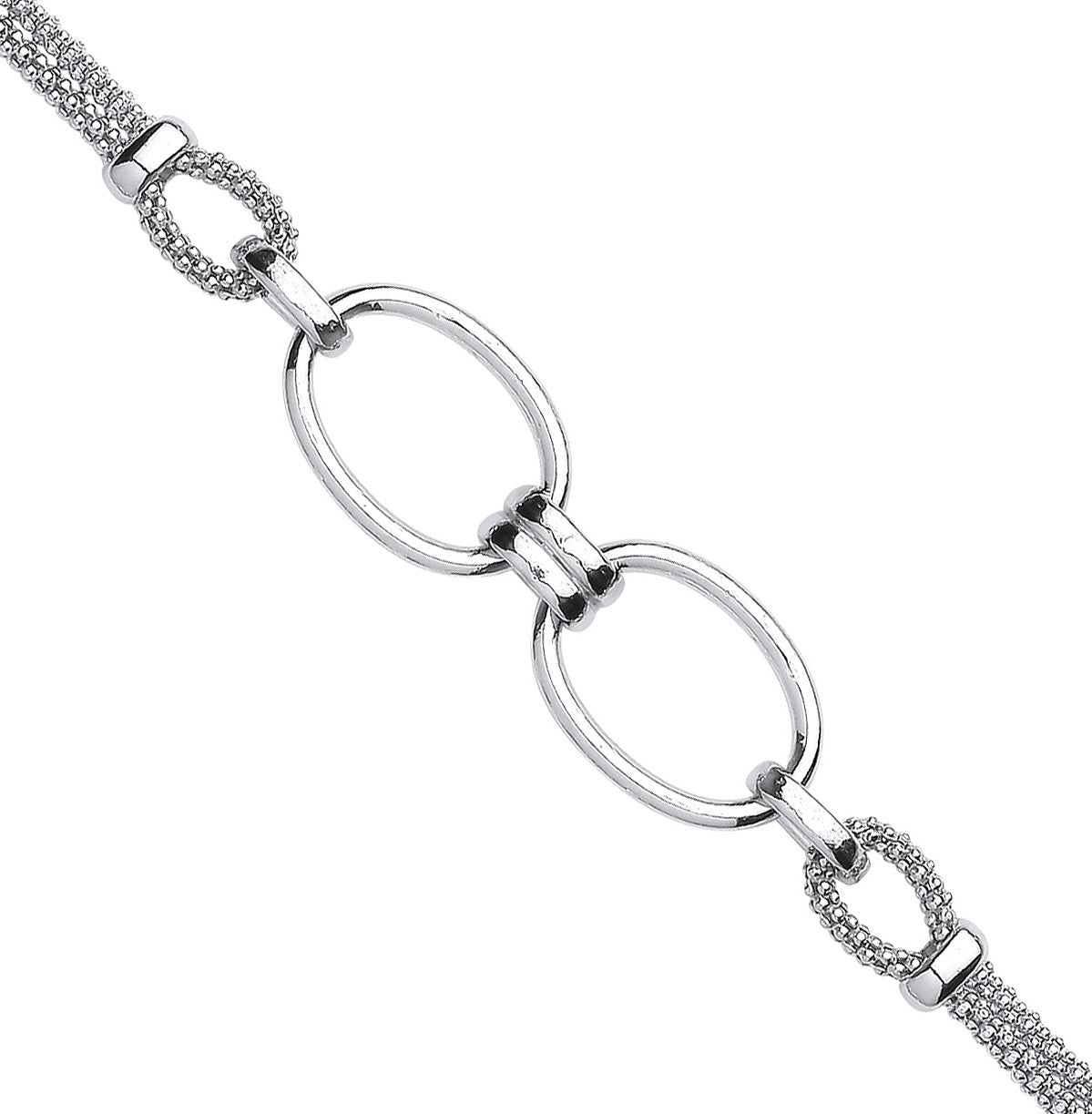 Sterling Silver oval circles bracelet
