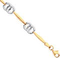 9ct White & Yellow Gold Interlocking Circles Ladies Bracelet