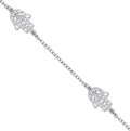 Sterling Silver Hamsa Hand Ladies Bracelet