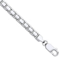 Sterling Silver 5.2mm Flat Box Link Chain Bracelet